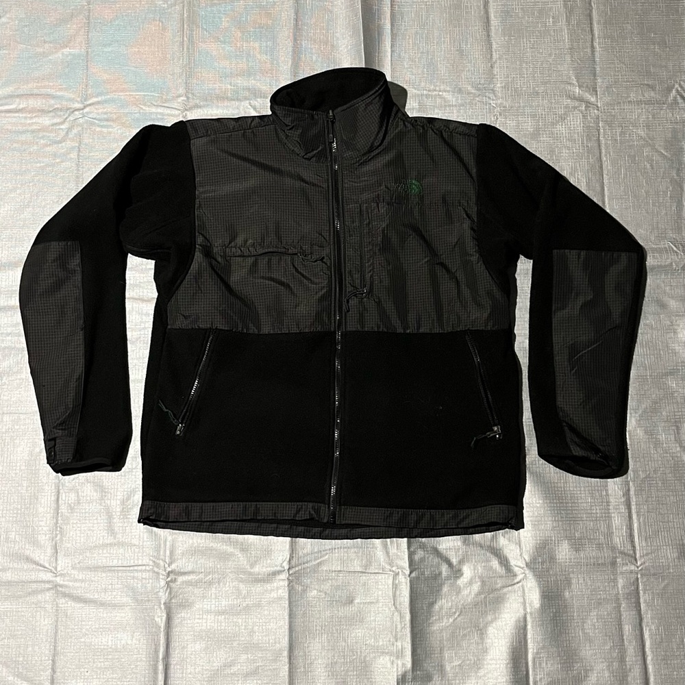 Men's The North Face Denali Jacket (black/black/green) sz Large